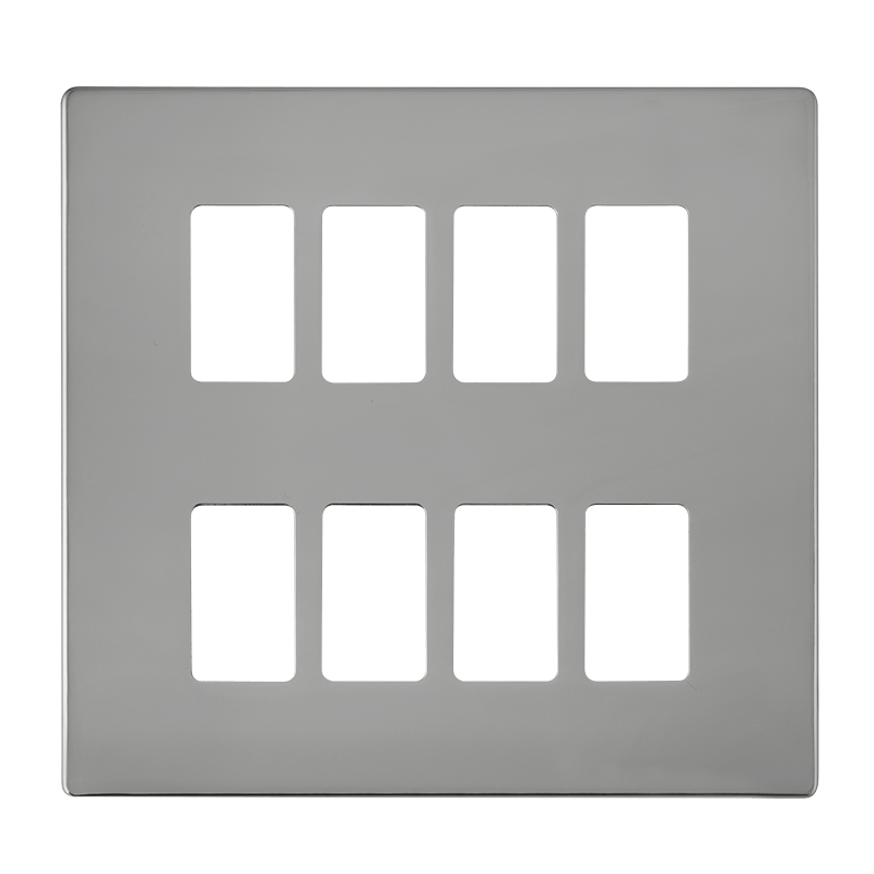 Click GridPro 8 Gang GridPro Frontplate - Polished Chrome – SCP20508CH