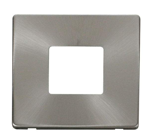 Click MiniGrid 1 Gang Twin Aperture Cover Plate - Brushed Stainless – SCP402BS