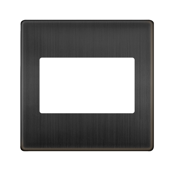 Click MiniGrid 1 GANG MINIGRID 3 APERTURE COVER PLATE - MATT BRONZE – SCP403BZ