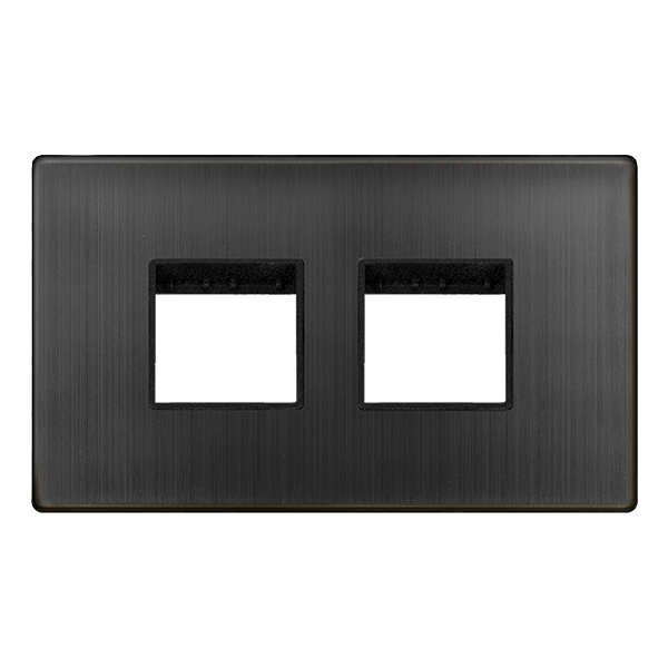 Click MiniGrid 2 GANG MINIGRID 2 X 2 APERTURE COVER PLATE - MATT BRONZE – SCP404BZ