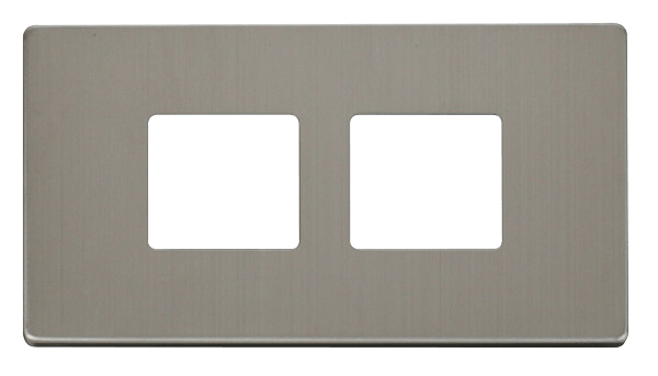 Click MiniGrid 2 Gang (2 x 2) Aperture Cover Plate - Stainless Steel – SCP404SS