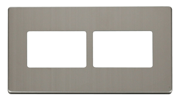 Click MiniGrid 2 Gang (2 x 3) Aperture Cover Plate - Stainless Steel – SCP406SS