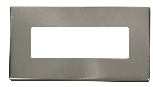 Click MiniGrid 2 Gang (6 In-Line) Aperture Cover Plate - Brushed Stainless – SCP426BS