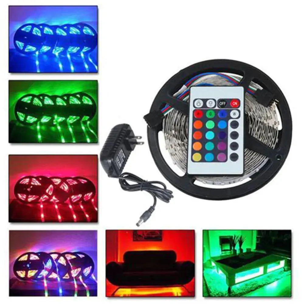 LED Strip Kit 5 meter RGB 60 LEDs per meter, IP65, IR remote, Plug and Play UK PS ENER-J