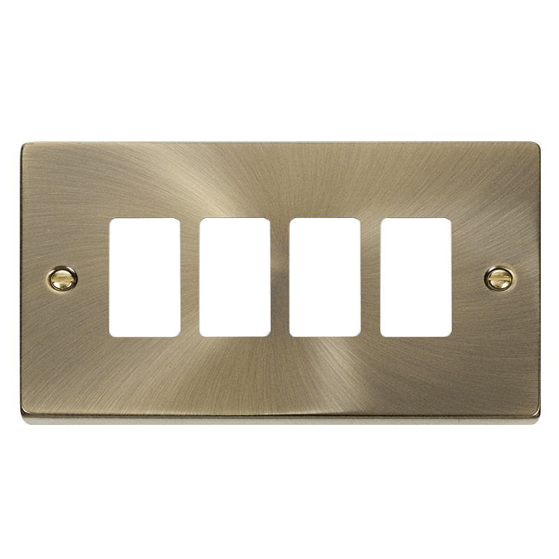 Click GridPro 4 Gang GridPro Frontplate - Antique Brass – VPAB20404
