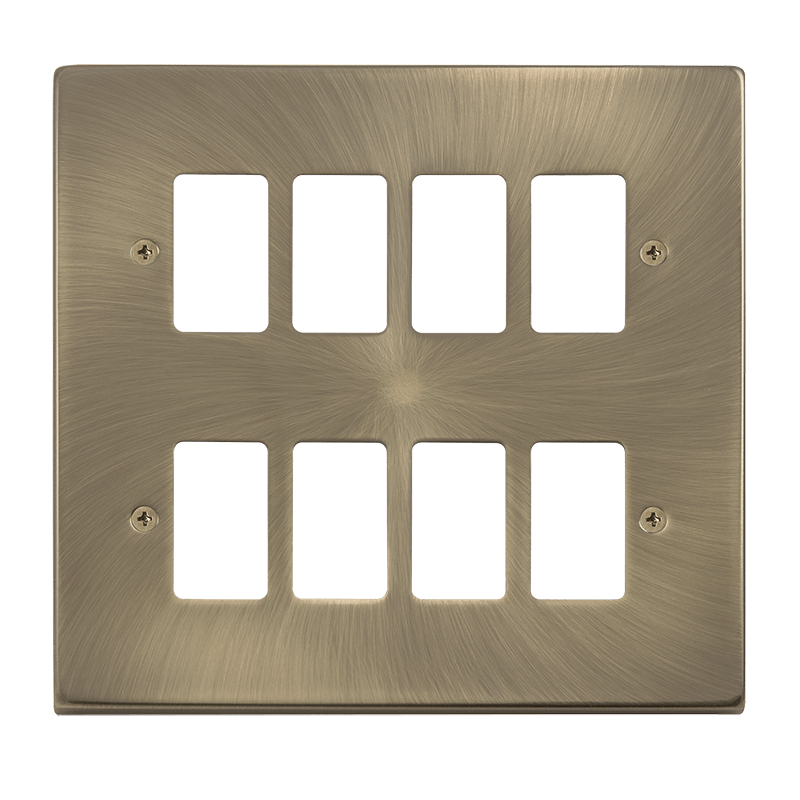 Click GridPro 8 Gang GridPro Frontplate - Antique Brass – VPAB20508
