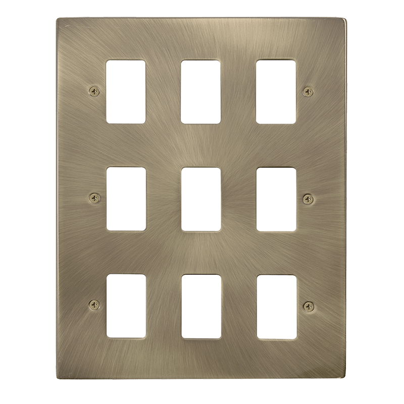 Click GridPro 9 Gang GridPro Frontplate - Antique Brass – VPAB20509