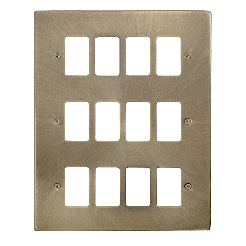 Click GridPro 12 Gang GridPro Frontplate - Antique Brass – VPAB20512