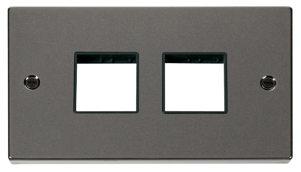 Click MiniGrid 2 Gang Plate (2 x 2) Aperture - Black – VPBN404BK