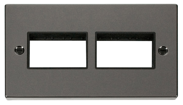 Click MiniGrid 2 Gang Plate (3 x 3) Aperture - Black – VPBN406BK