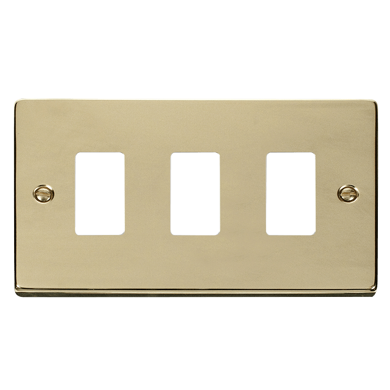 Click GridPro 3 Gang GridPro Frontplate - Polished Brass – VPBR20403