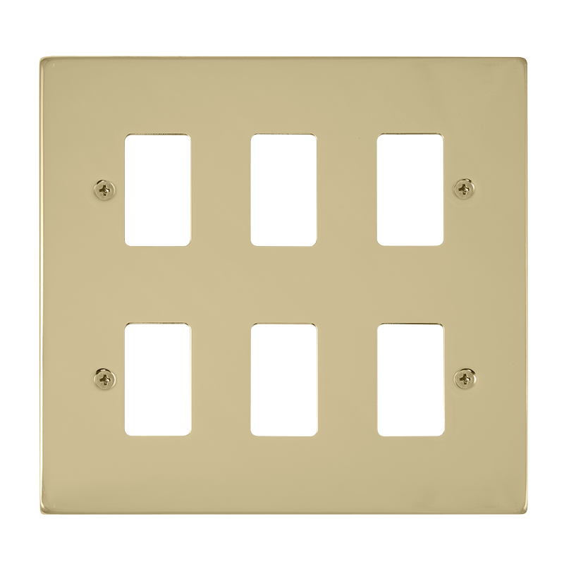 Click GridPro 6 Gang GridPro Frontplate - Polished Brass – VPBR20506