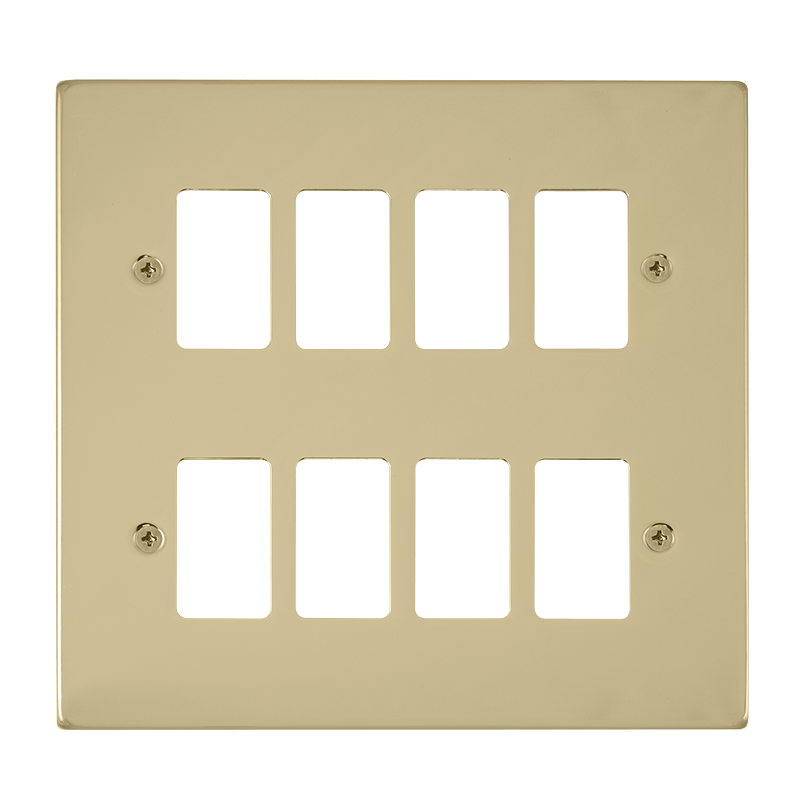 Click GridPro 8 Gang GridPro Frontplate - Polished Brass – VPBR20508