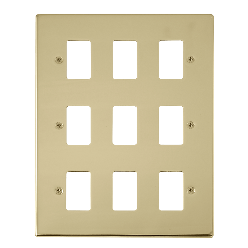 Click GridPro 9 Gang GridPro Frontplate - Polished Brass – VPBR20509