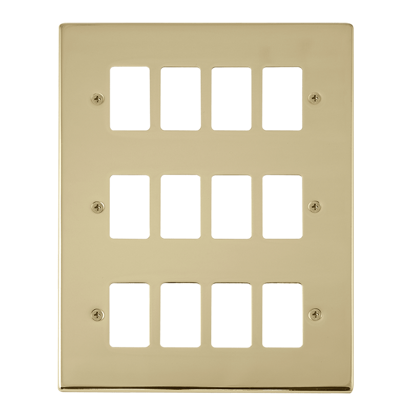 Click GridPro 12 Gang GridPro Frontplate - Polished Brass – VPBR20512