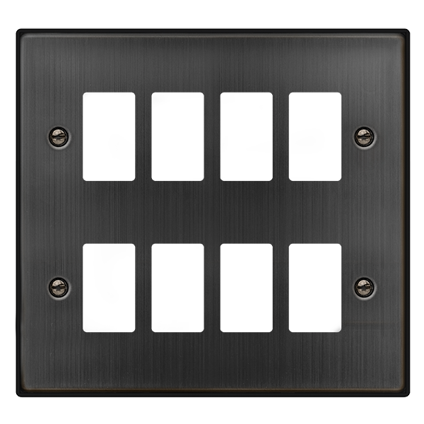 Click GridPro 8 GANG GRIDPRO FRONT PLATE - MATT BRONZE – VPBZ20508