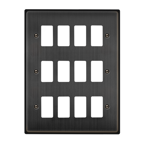 Click GridPro 12 GANG GRIDPRO FRONT PLATE - MATT BRONZE – VPBZ20512
