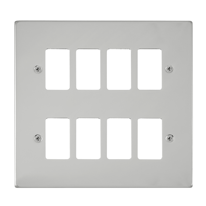 Click GridPro 8 Gang GridPro Frontplate - Polished Chrome – VPCH20508