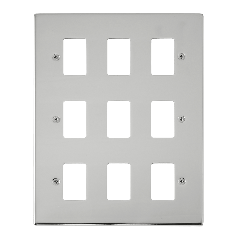 Click GridPro 9 Gang GridPro Frontplate - Polished Chrome – VPCH20509