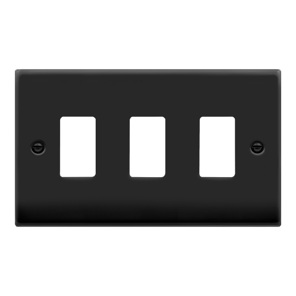 Click GridPro GRIDPRO 3 GANG DECO PLATE MATT BLACK – VPMB20403