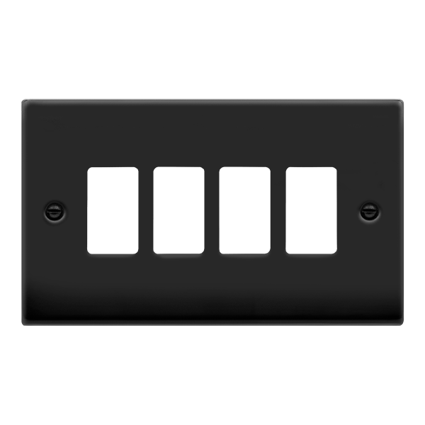 Click GridPro GRIDPRO 4 GANG DECO PLATE MATT BLACK – VPMB20404