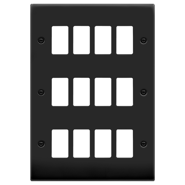 Click GridPro GRIDPRO 12 GANG DECO PLATE MATT BLACK – VPMB20512