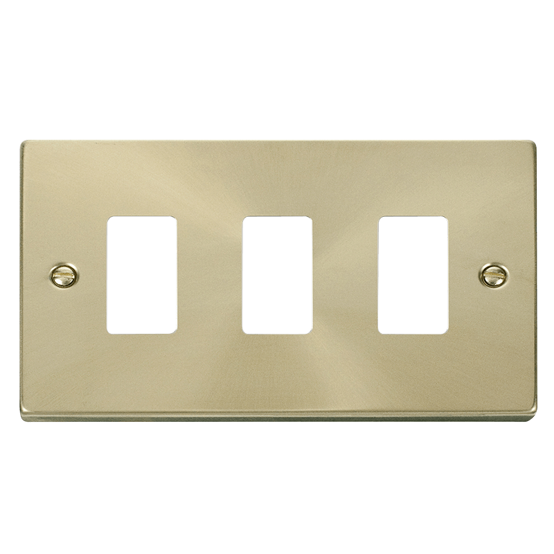 Click GridPro 3 Gang GridPro Frontplate - Satin Brass – VPSB20403