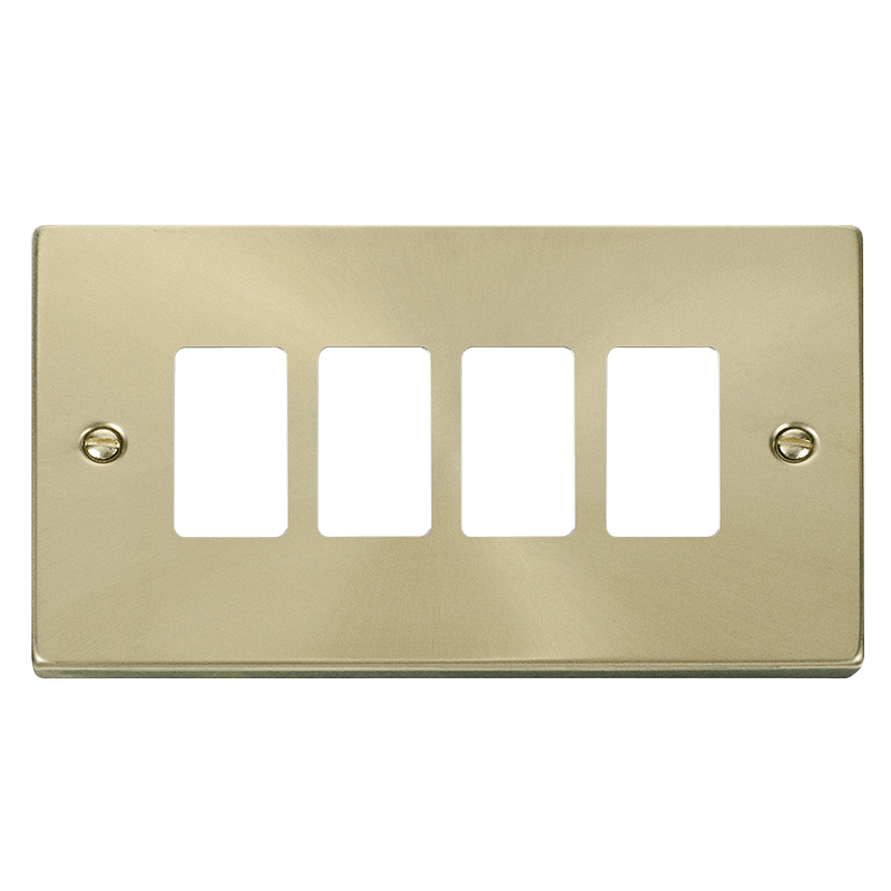 Click GridPro 4 Gang GridPro Frontplate - Satin Brass – VPSB20404