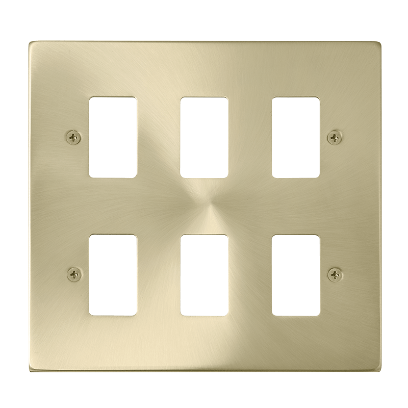 Click GridPro 6 Gang GridPro Frontplate - Satin Brass – VPSB20506