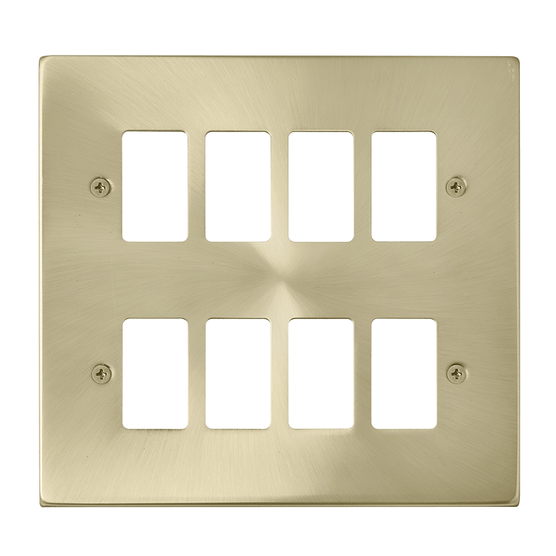 Click GridPro 8 Gang GridPro Frontplate - Satin Brass – VPSB20508