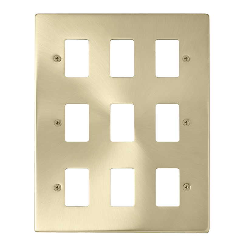 Click GridPro 9 Gang GridPro Frontplate - Satin Brass – VPSB20509