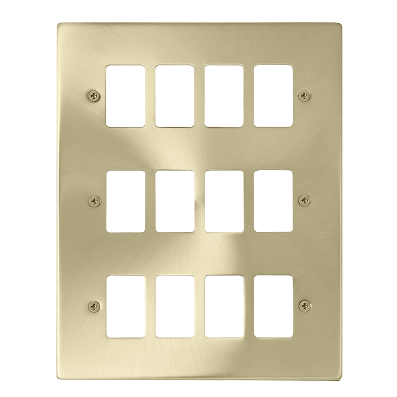 Click GridPro 12 Gang GridPro Frontplate - Satin Brass – VPSB20512