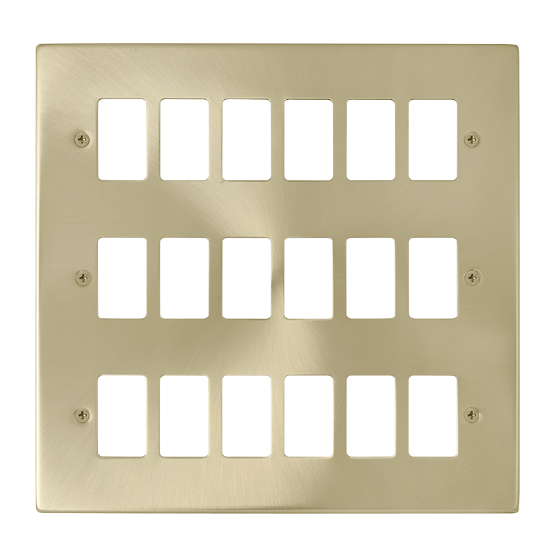 Click GridPro 18 Gang GridPro Frontplate - Satin Brass – VPSB20518