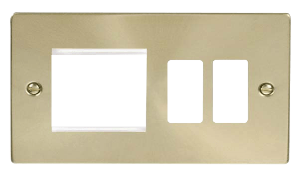 Click GridPro Hotel Accessory Plate - 2 Gang Gridpro Frontplate With Twin New Media Aperture – VPSB31102