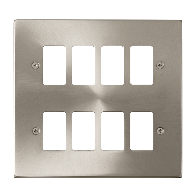 Click GridPro 8 Gang GridPro Frontplate - Satin Chrome – VPSC20508