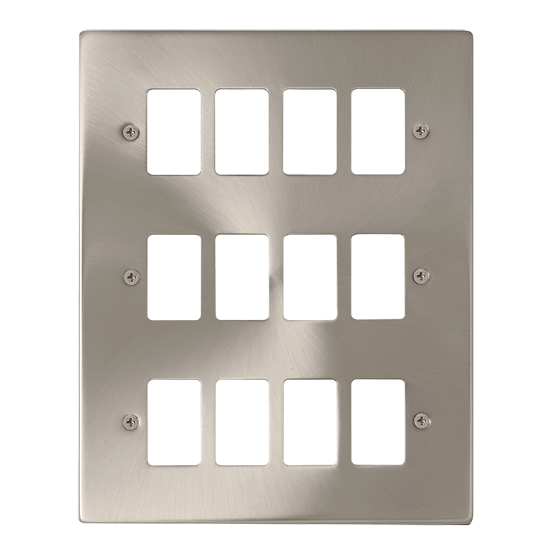 Click GridPro 12 Gang GridPro Frontplate - Satin Chrome – VPSC20512