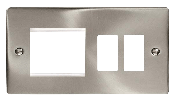 Click GridPro Hotel Accessory Plate - 2 Gang Gridpro Frontplate With Twin New Media Aperture – VPSC31102