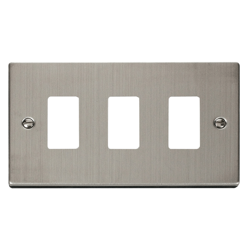 Click GridPro 3 Gang GridPro Frontplate - Stainless Steel – VPSS20403