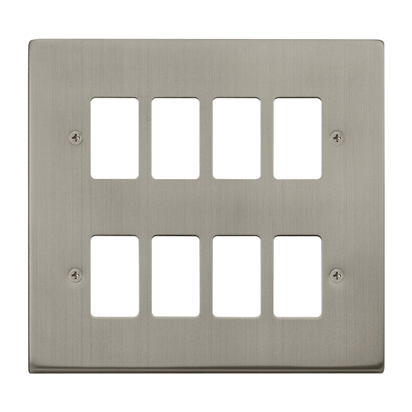 Click GridPro 8 Gang GridPro Frontplate - Stainless Steel – VPSS20508