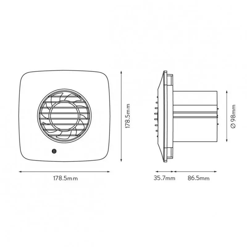 Xpelair Simply Silent DX100BTS 4" Bathroom Extractor Fan with Timer Xpelair