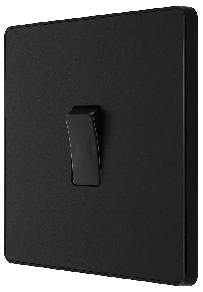 BG Evolve Matt Black Screwless Intermediate Light Switch PCDMB13B BG (British General)