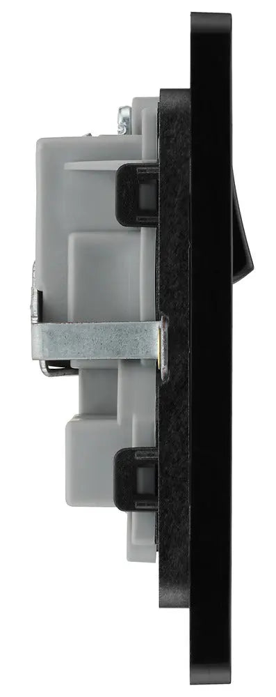 BG Evolve Matt Black Screwless Double Socket PCDMB22B BG (British General)