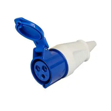 ESR 16 Amp 3 Pin Eco Coupler Socket 2P+E Industrial IP44 Blue 250V EC16324 ESR