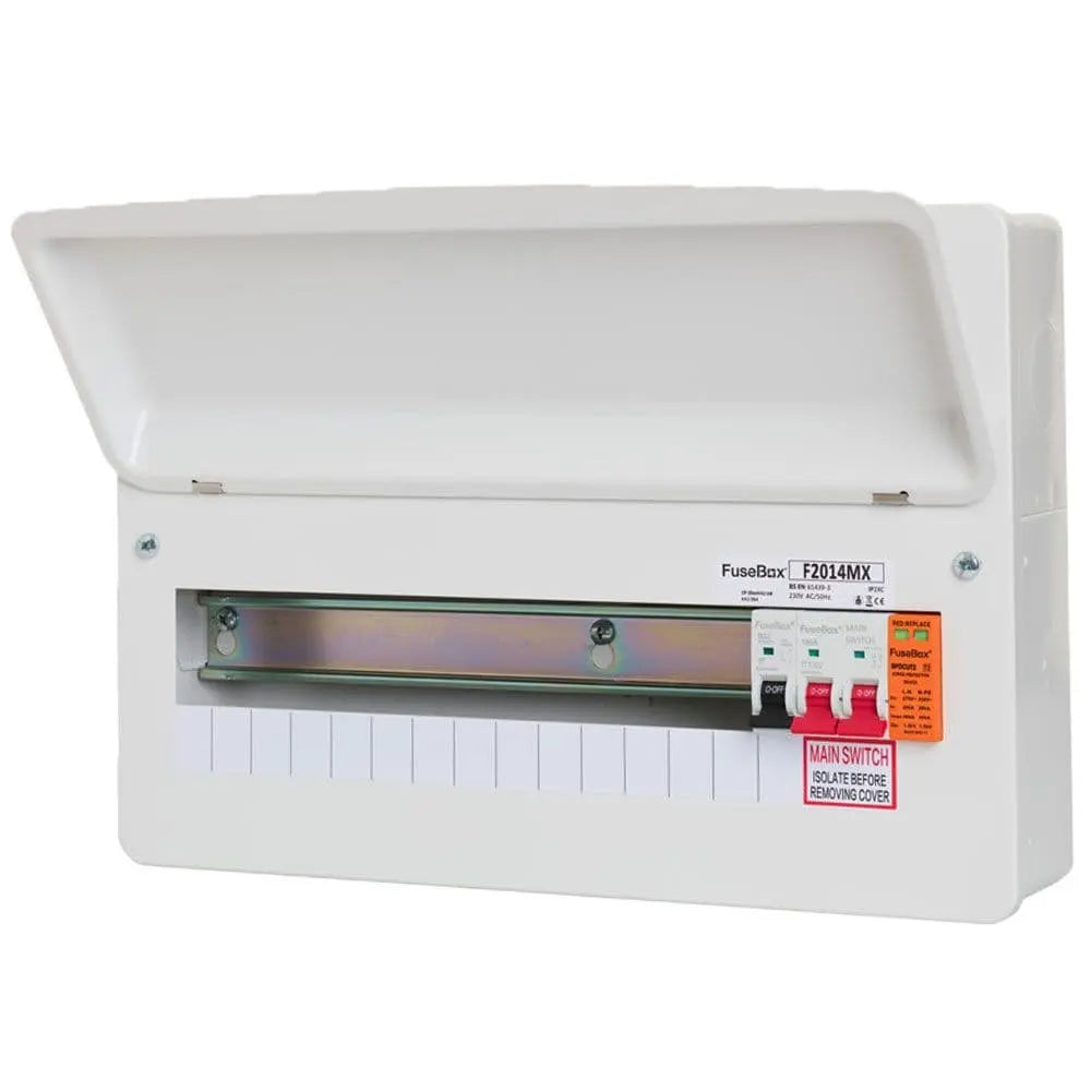 Fusebox F2014MX 14 Way Consumer Unit Surge Protection With 100A Isolator & SPD FuseBox