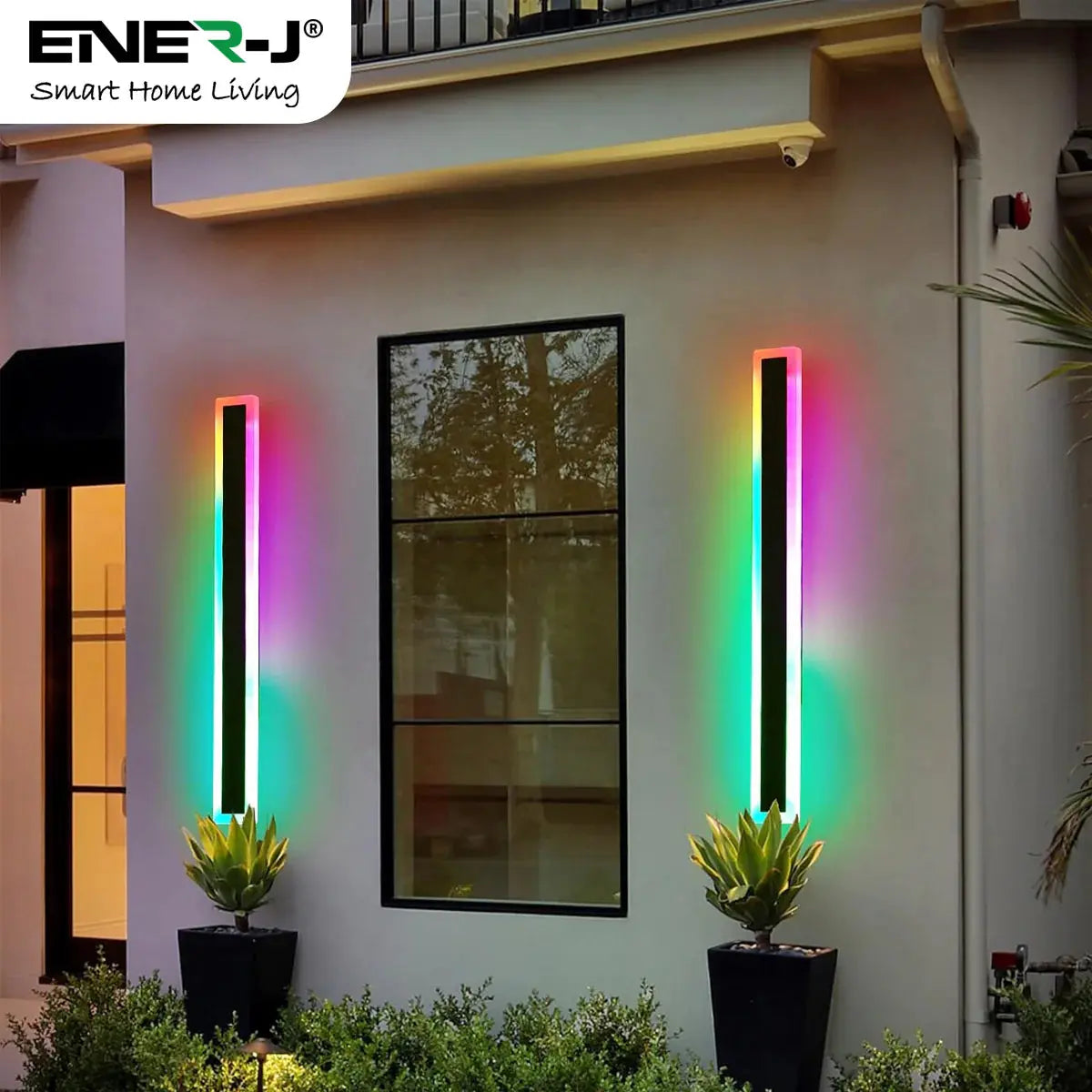 Outdoor Acrylic Black Wall Lights, 60 x 8cm size Outdoor Acrylic Black Wall Lights, 12W Waterproof IP65 RGB ENER-J