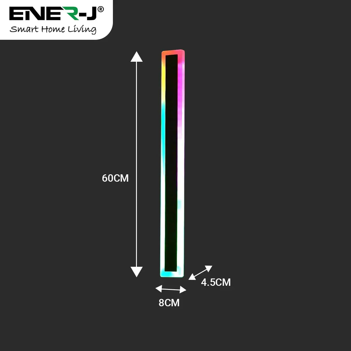Outdoor Acrylic Black Wall Lights, 60 x 8cm size Outdoor Acrylic Black Wall Lights, 12W Waterproof IP65 RGB ENER-J