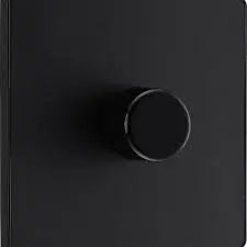 BG Evolve Matt Black Screwless Single Trailing Edge Dimmer Switch PCDMB81B BG (British General)
