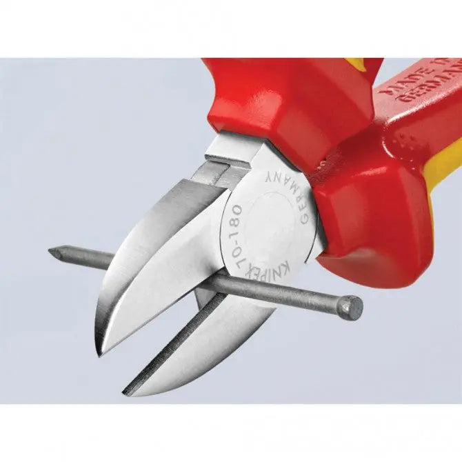 Knipex 70 06 180 Diagonal Cutter Insulated with Multi-Component Grips VDE-Tested Chrome-Plated 180mm Knipex