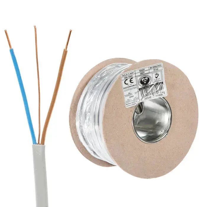 1.5mm Twin And Earth, Cable, Grey Per Metre- 6242Y ACAS ELECTRICAL