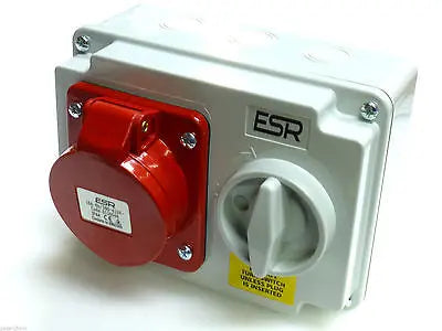 16 Amp 5 Pin Interlock Socket Switch 380V - 415V 3P+N+E Weatherproof IP44 SI16544 ESR